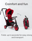 str3 folding pushchair trike red