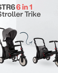 folding pushchair trike grey