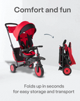 smartrike str7 folding stroller trike red